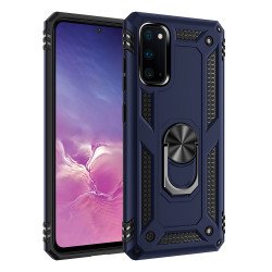 Samsung Galaxy S20+ Plus (6.7in) Tech Armor Ring Grip Case with Metal Plate (Navy Blue)